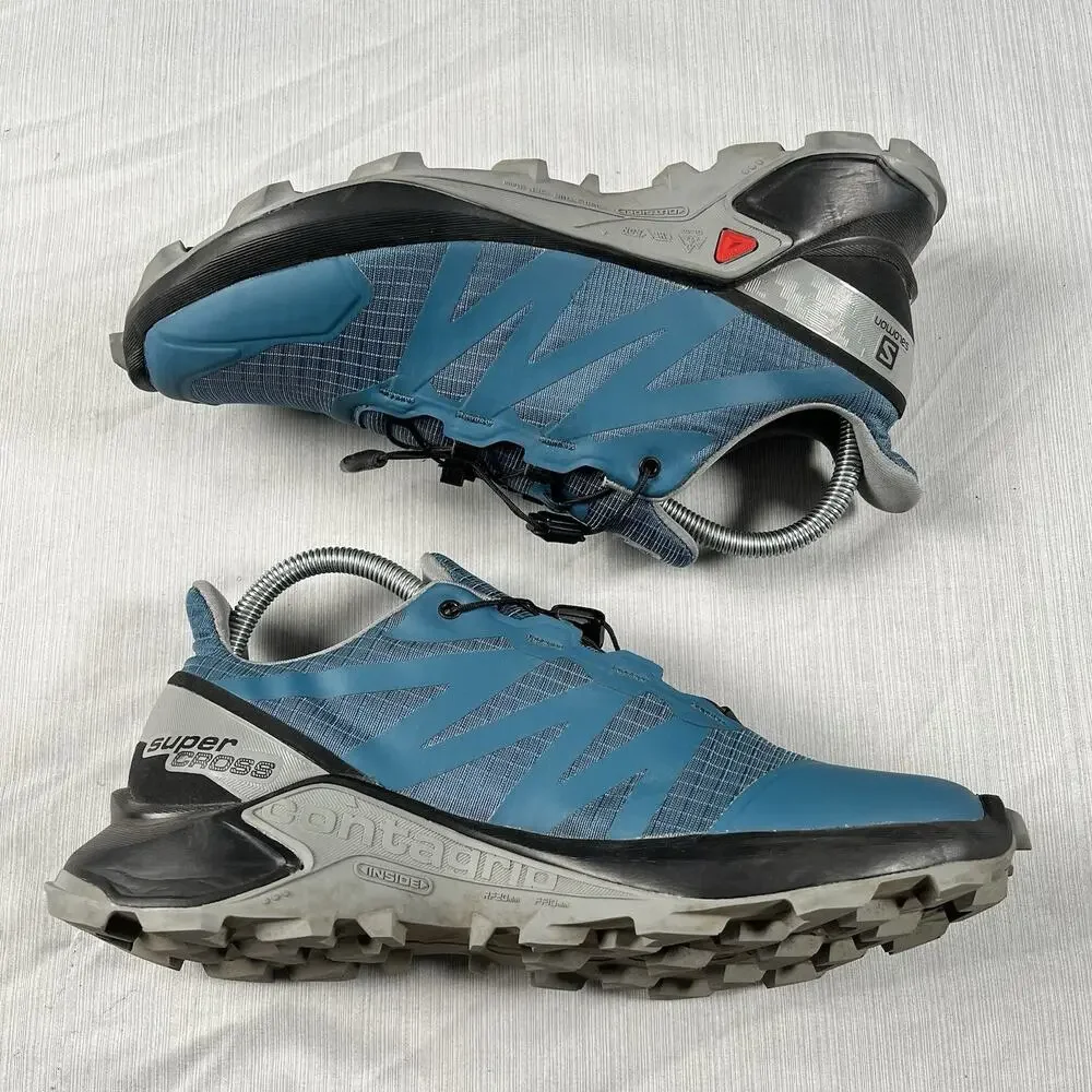 Salomon Supercross Women’s Size 7.5 Blue Trail Sneakers Running Shoes 409306 - Picture 2 of 7